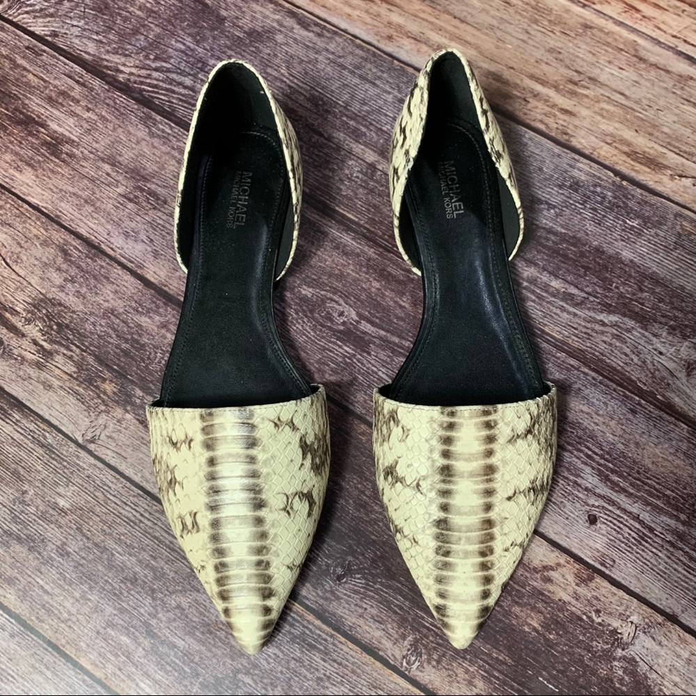 Michael Michael Kors ~ Mila D’Orsay Snake Print Flat